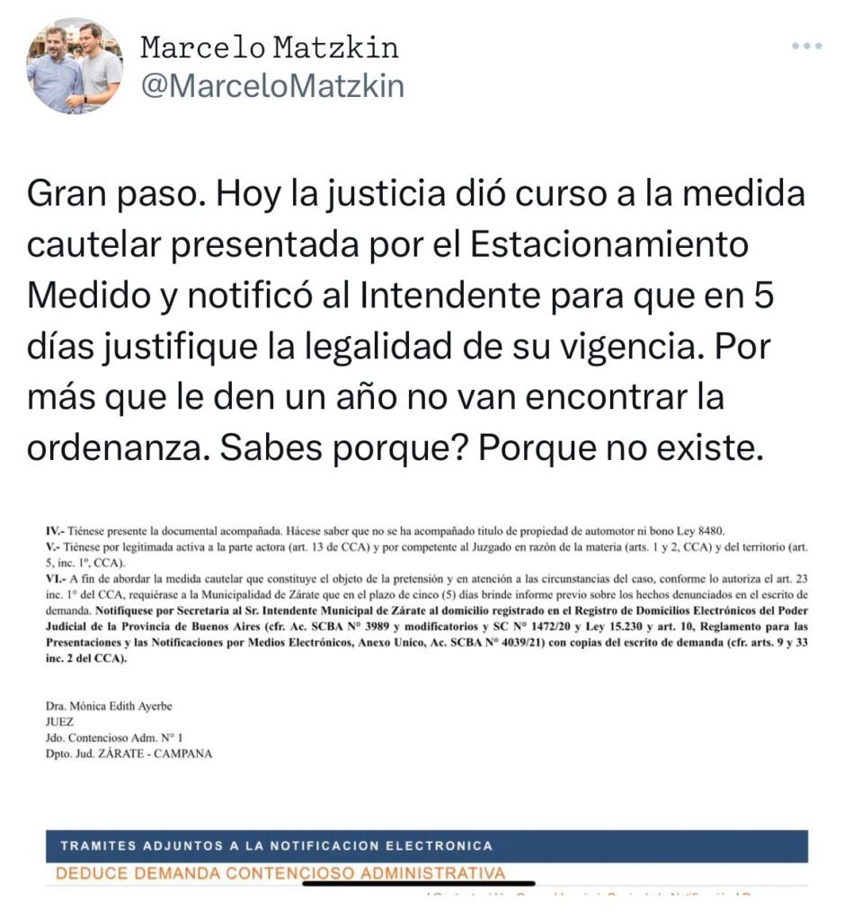 Estacionamiento Medido La Justicia Da Curso A La Cautelar Y El